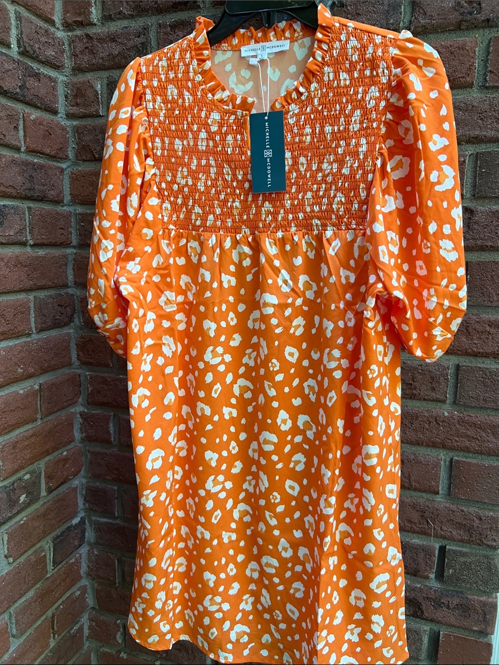 NEW MICHELLE MCDOWELL amelia party animal dress in orange sz Small
